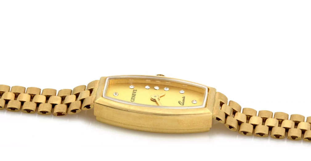Dámske hodinky zo 14K zlata so zirkónmi Geneve Quartz