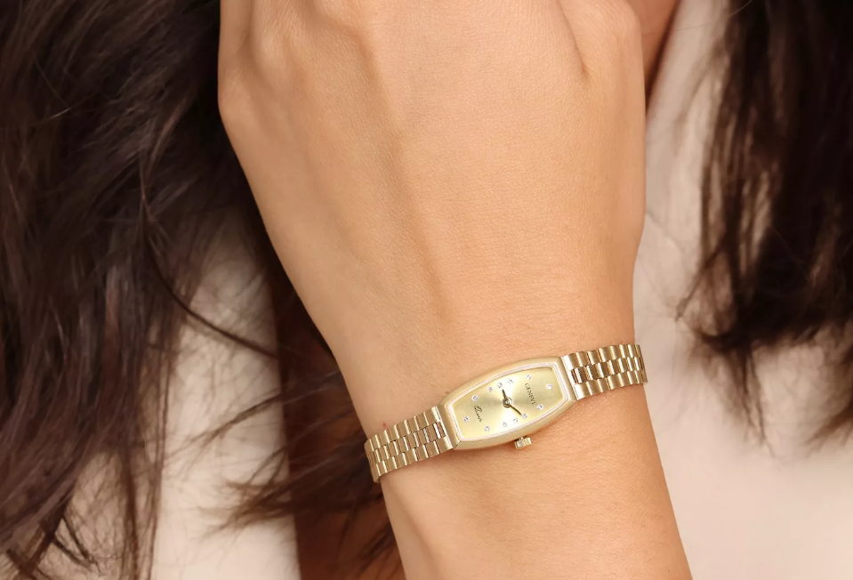 Dámske hodinky zo 14K zlata so zirkónmi Geneve Quartz