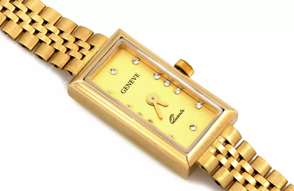 Dámske hodinky zo 14K zlata s kubickými zirkónmi Geneve