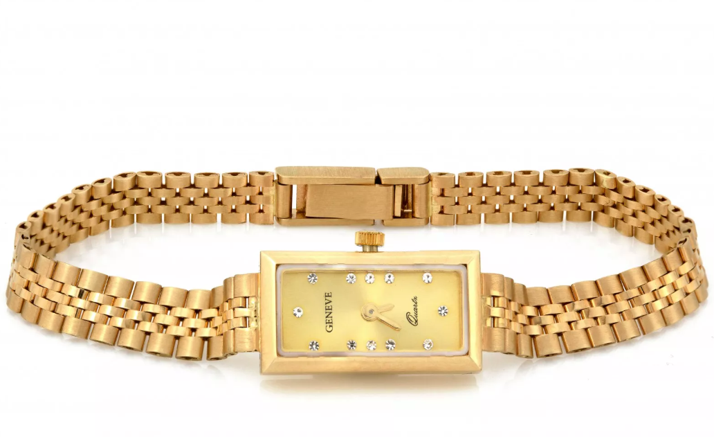 Dámske hodinky zo 14K zlata s kubickými zirkónmi Geneve