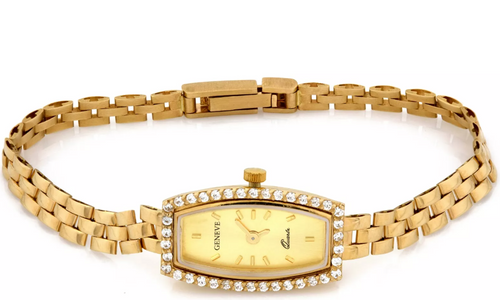 Dámske hodinky zo 14K zlata so zirkónmi Geneve