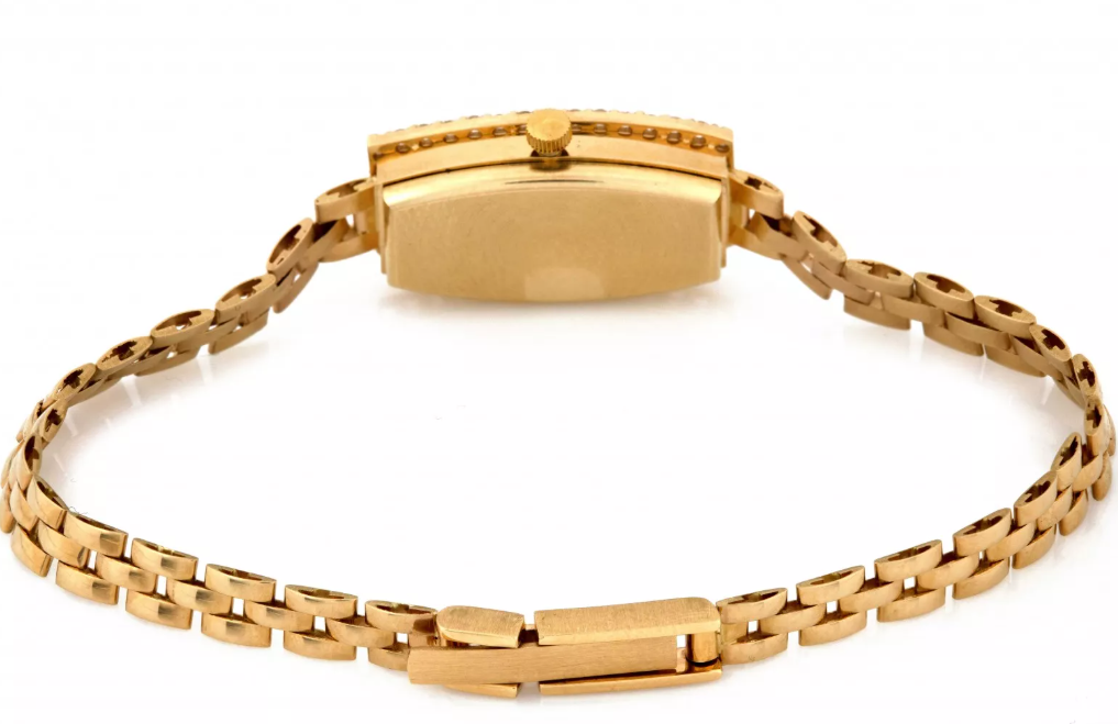 Dámske hodinky zo 14K zlata so zirkónmi Geneve