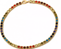 Zlatý náramok s farebnými zirkónmi – Rainbow Elegance