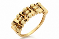 Zlatý prsteň s dekoratívnymi guľôčkami – Golden Riva Ring