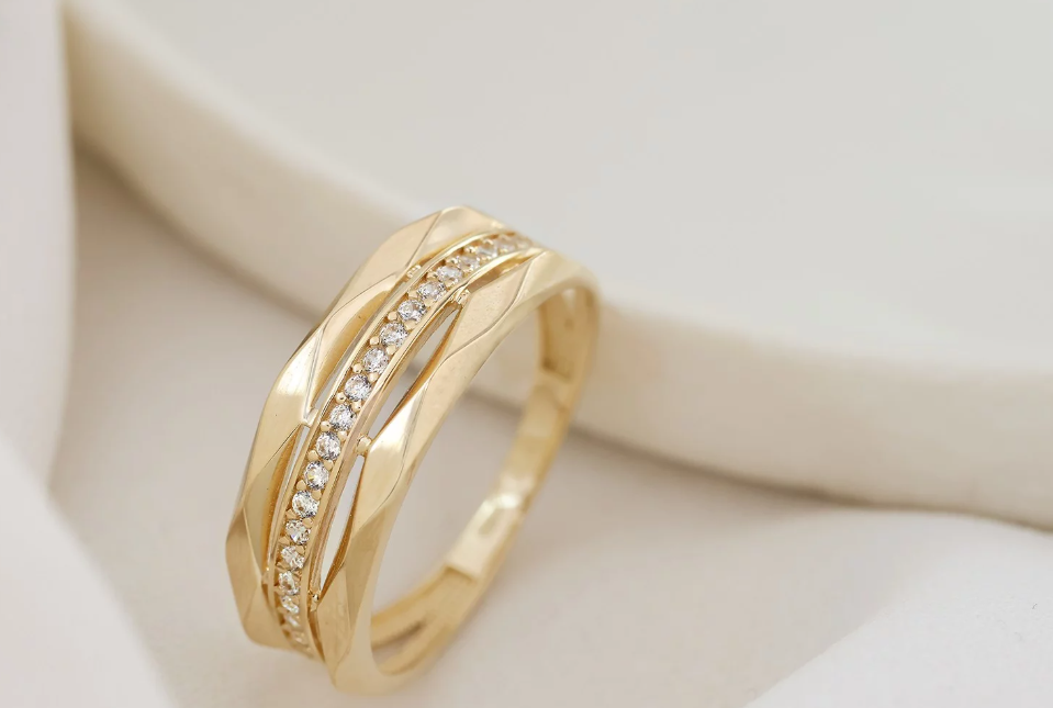 Zlatý prsteň so zirkónmi – Golden Élan Ring