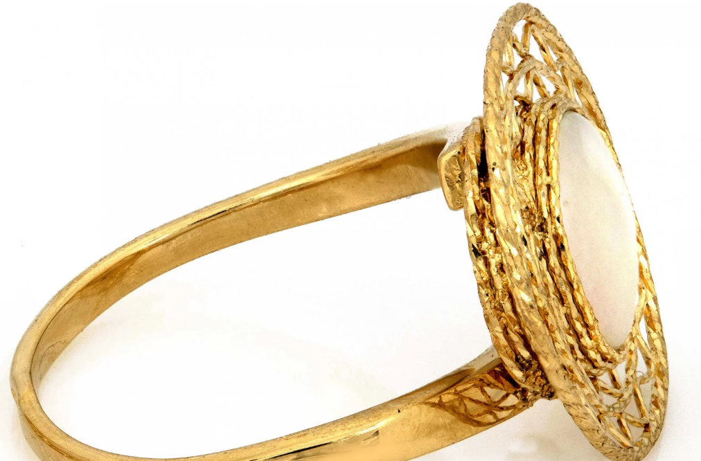 Zlatý prsteň s perleťou – Golden Aura Pearl Ring