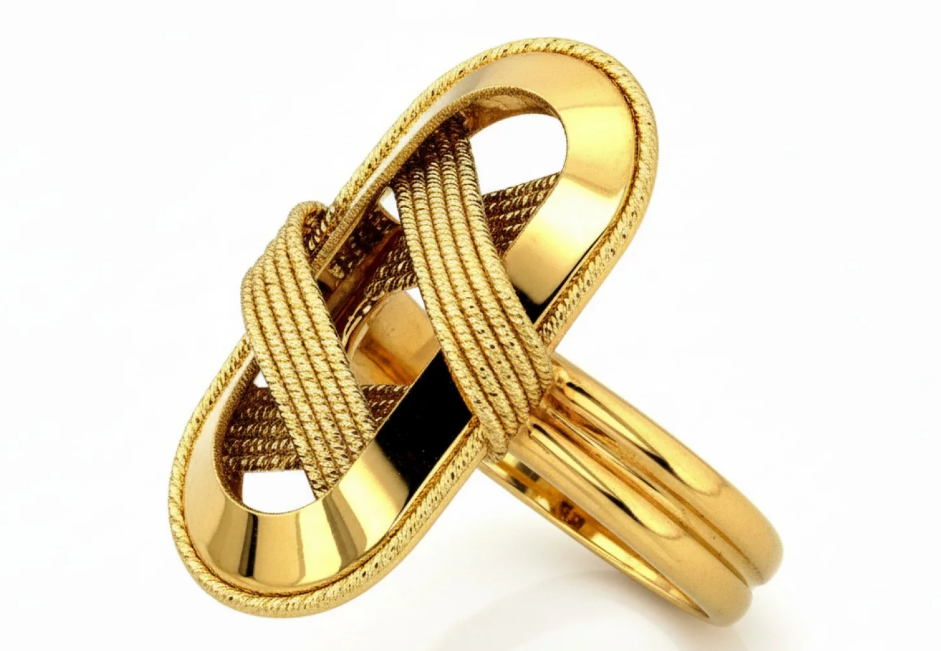 Zlatý prsteň s prepleteným motívom – Golden Entrelacé Ring
