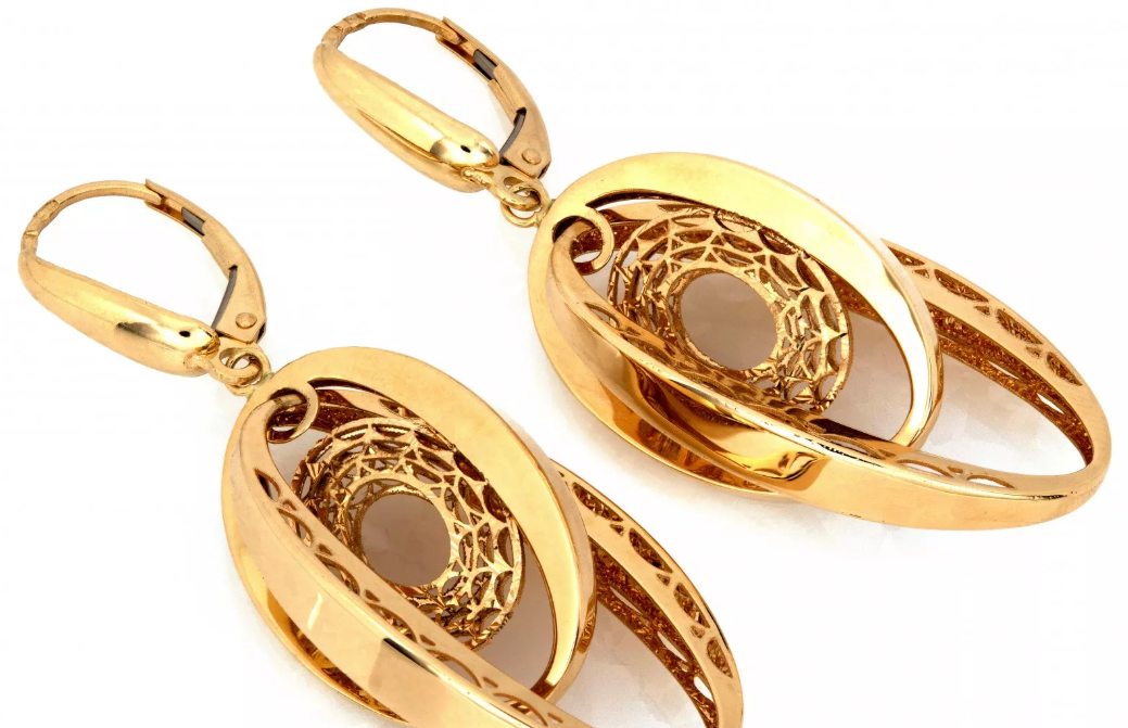 Luxusné zlaté náušnice - Golden Orbit Luxe