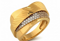 Masívny zlatý prsteň so zirkónmi – Golden Lumi?re Ring