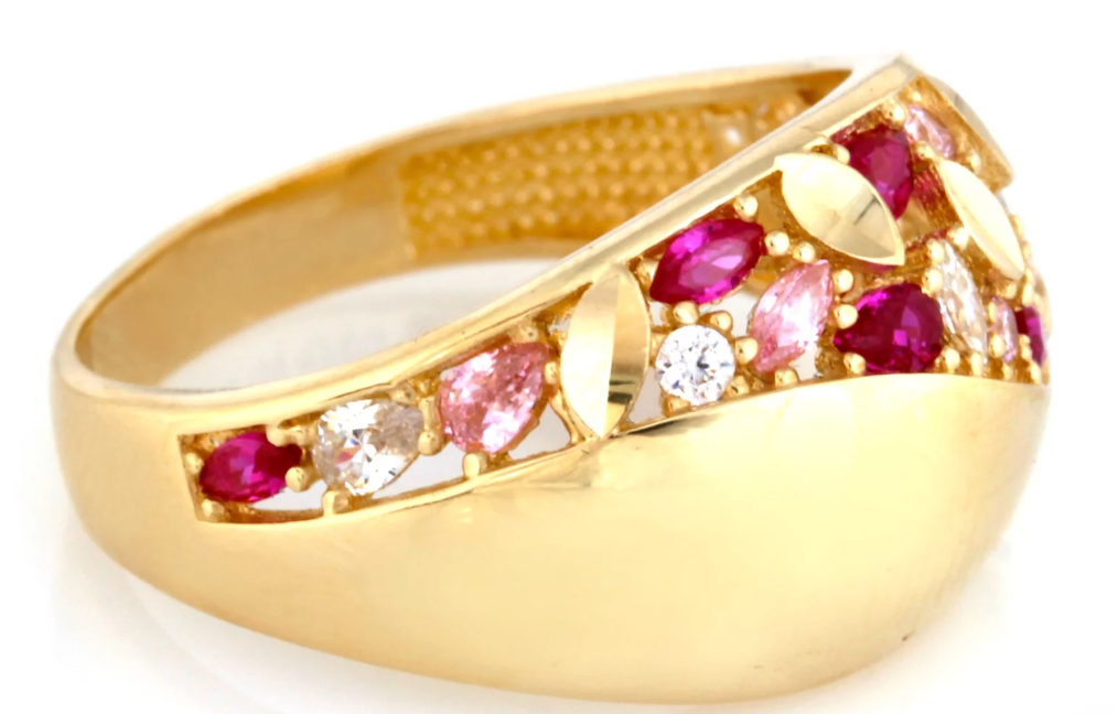 Zlatý dizajnový prsteň so zirkónmi – Rosé Harmony Ring