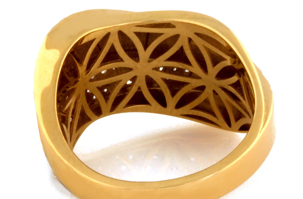 Masívny zlatý prsteň so zirkónmi – Golden Lumi?re Ring