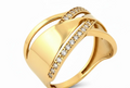 Zlatý dizajnový prsteň so zirkónmi – Éclat Harmonie Ring
