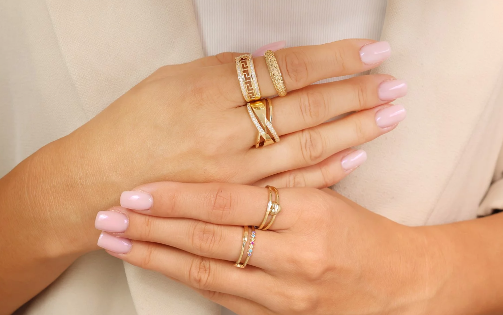 Zlatý dizajnový prsteň so zirkónmi – Éclat Harmonie Ring